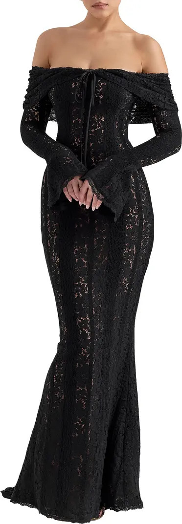 HOUSE OF CB Belle Off the Shoulder Long Sleeve Maxi Dress | Nordstrom | Nordstrom