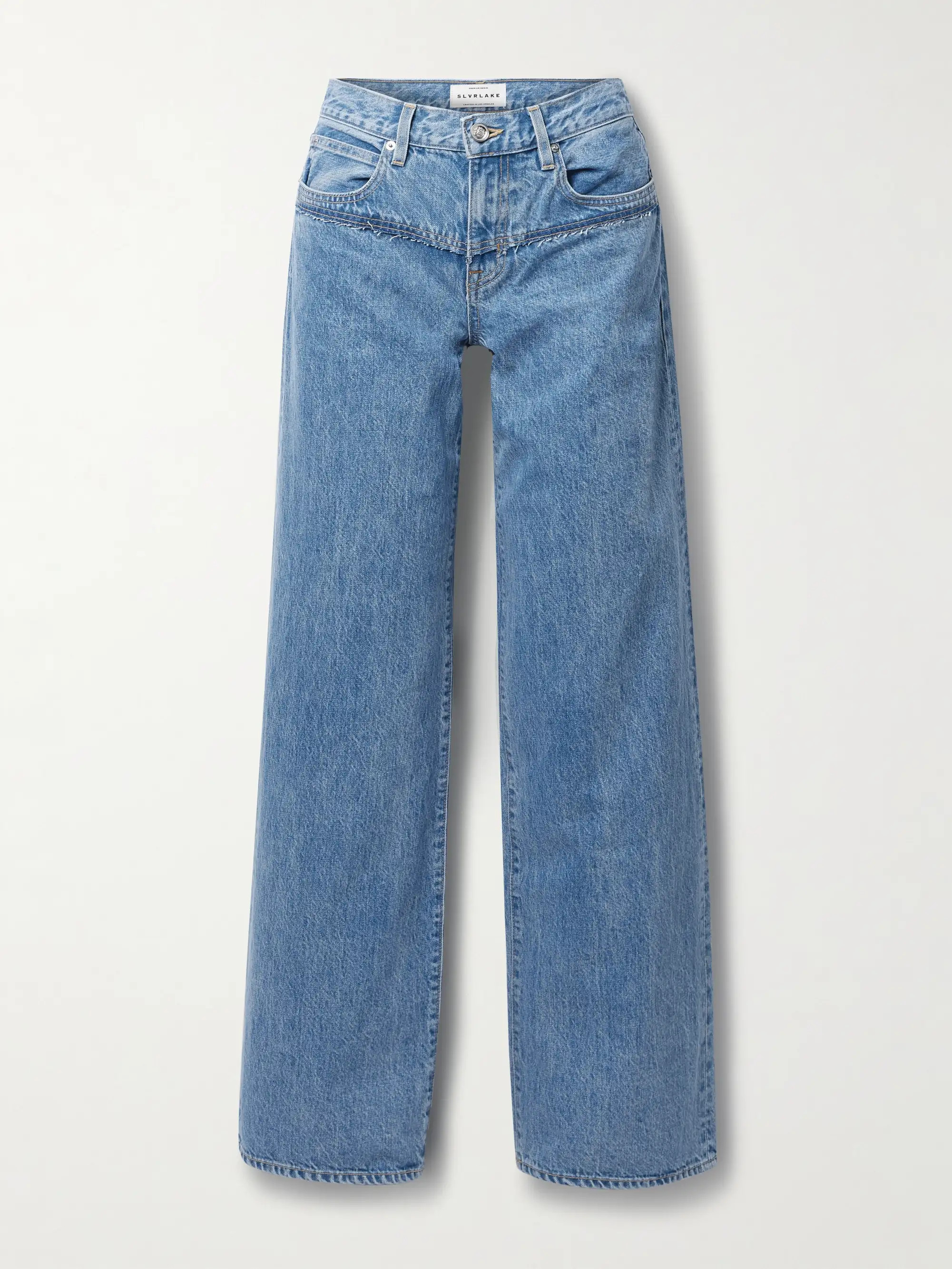 SLVRLAKEMica frayed low-rise wide-leg organic jeans | NET-A-PORTER APAC