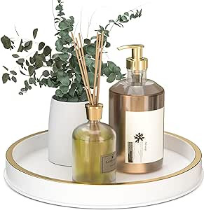 HGF Bathroom Tray for Sponge and Soap, 10 Inch Metal Iron Round Decorative Tray for Kitchen Count... | Amazon (US)