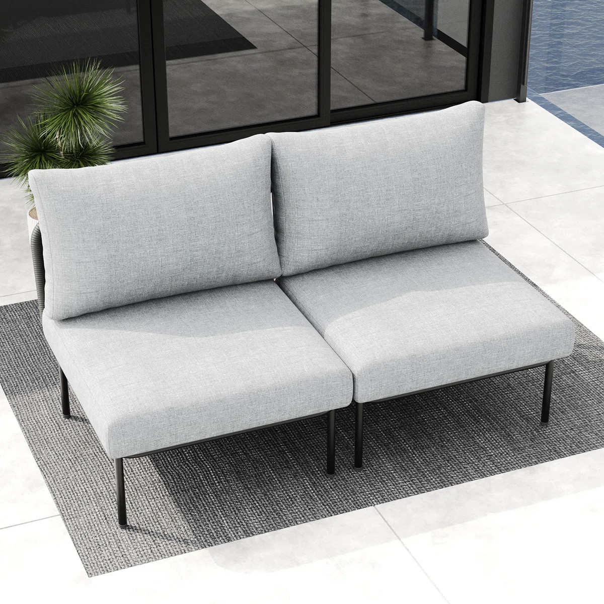 Layinsun Outdoor Patio Woven Rope Wicker Modular Single Chair (Set Of 2) | Wayfair North America