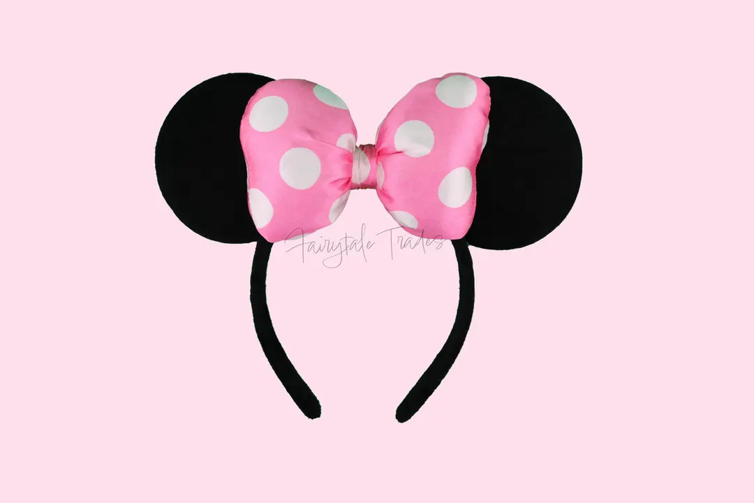Minnie Mouse Ears Minnie Pink Polka Dot Ear Disney Minnie Bow Ears Disney Ear Mouse Ear Mickey Ea... | Etsy (US)