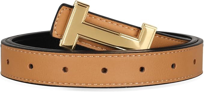 Women's Belts with Gold Buckle, Fashion Waist Band, Elegant Ladies' Belt, Gift for Women | Amazon (US)