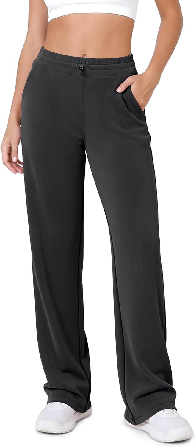 ODODOS Women's Modal Soft Wide Leg Pants with Pockets Adjustable Shockcord High Waist Casual Lounge Pants-27/29/31" Inseam | Amazon (US)