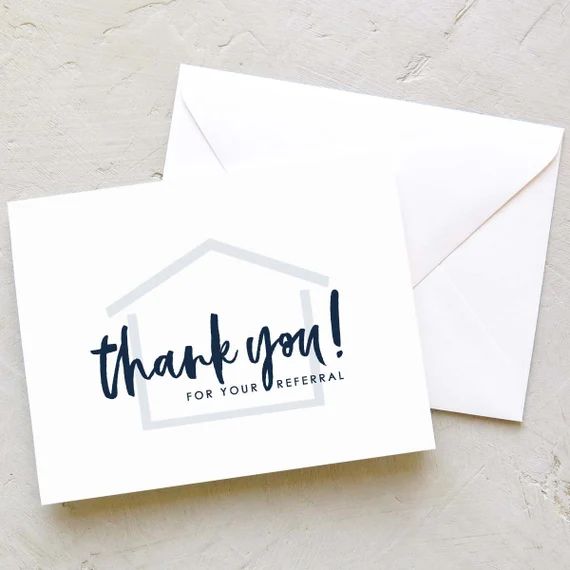 Real Estate Agent Referral Thank You Cards  Realtor Note - Etsy | Etsy (US)