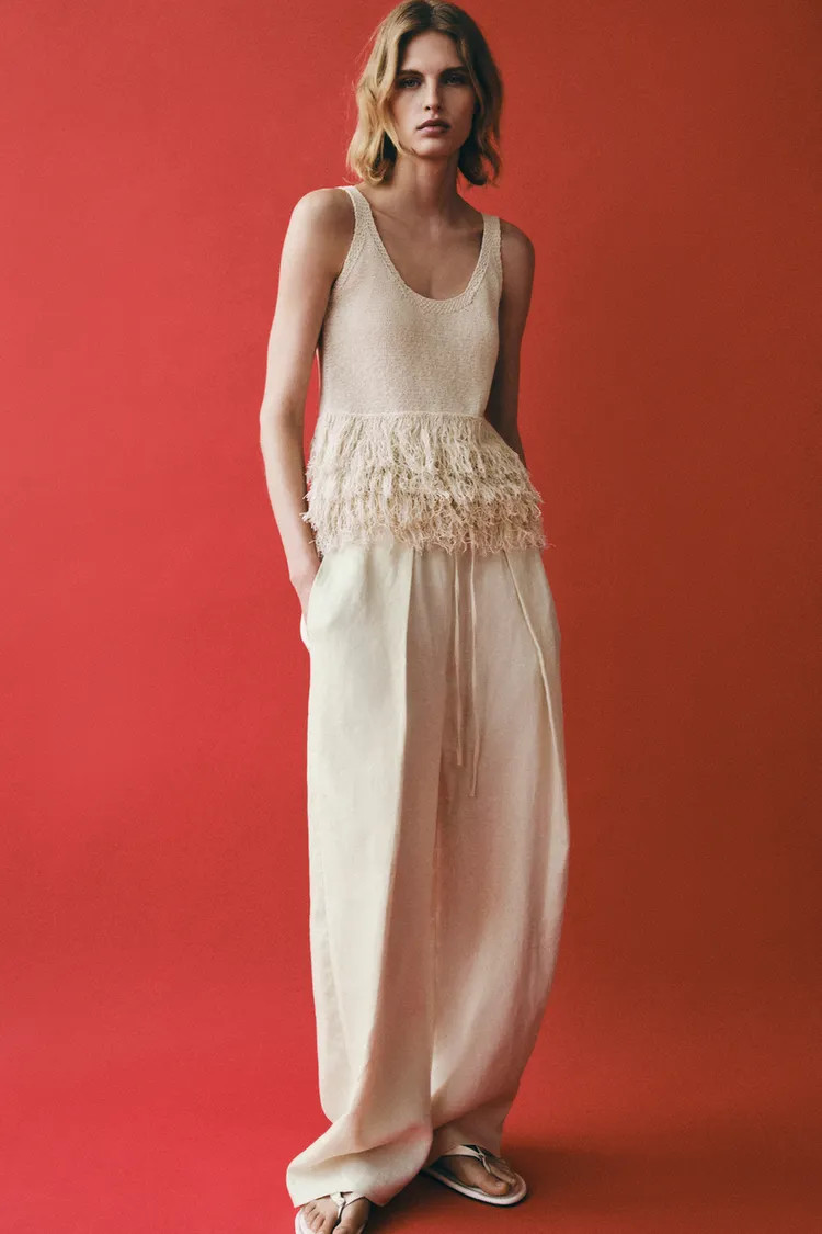 FRINGED KNIT TOP | Zara Canada