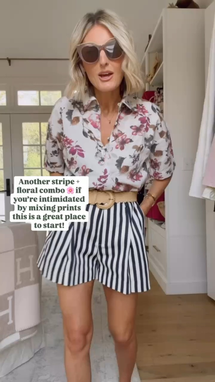 I love mixing prints for spring styling 💕 love these pieces together! Wearing XS in the top & S in the shorts.

Loverly Grey, Cleobella, Shopbop, floral top, striped tailored shorts, spring fashion, spring outfit ideas 

#LTKSeasonal #LTKootd