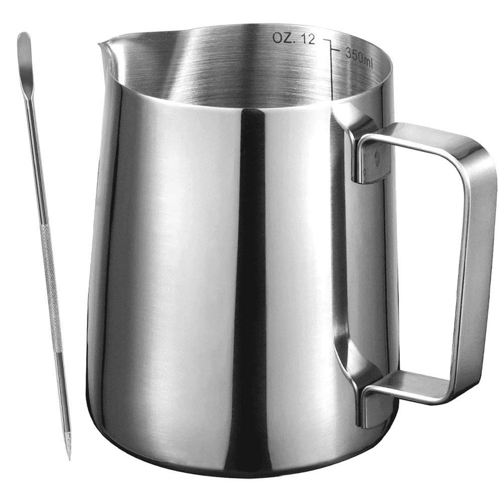 Stainless Steel Milk Frothing Pitcher for Cappuccino Latte Art, Espresso, and Steaming - 12oz/350... | Walmart (US)