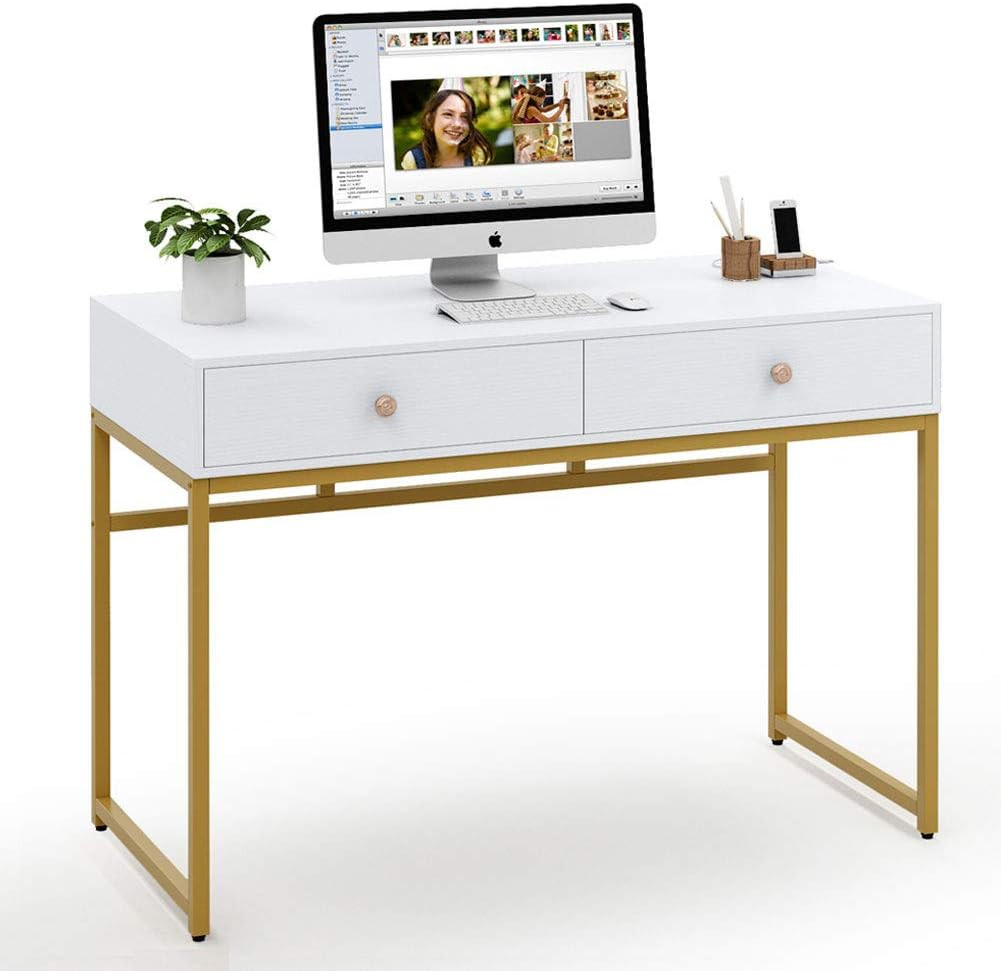 Tribesigns Computer Desk, Modern Simple 47 inch Home Office Desk Study Table Writing Desk with 2 ... | Amazon (US)