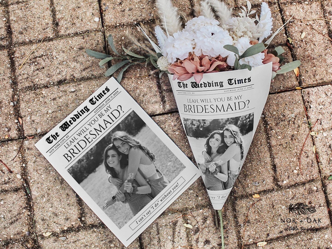 Bridesmaid Proposal Newspaper, Bridesmaid Proposal Card, Will You Be My Bridesmaid Newspaper, Uni... | Etsy (US)