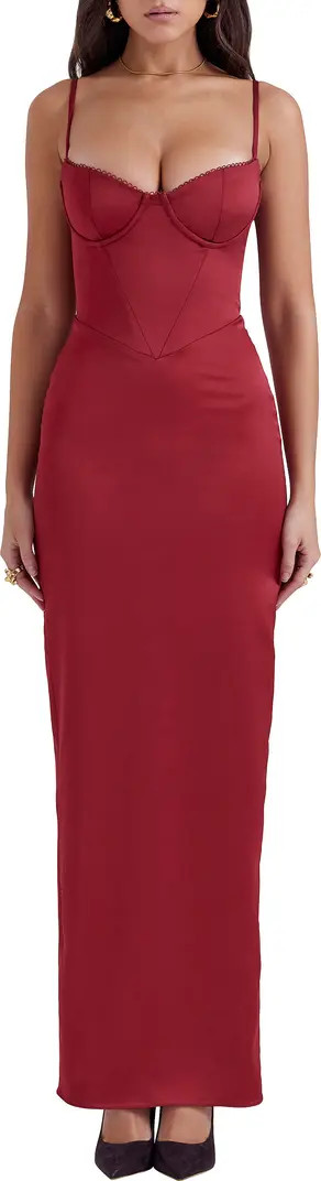 Stefania Underwire Corset Bodice Satin Gown | Nordstrom