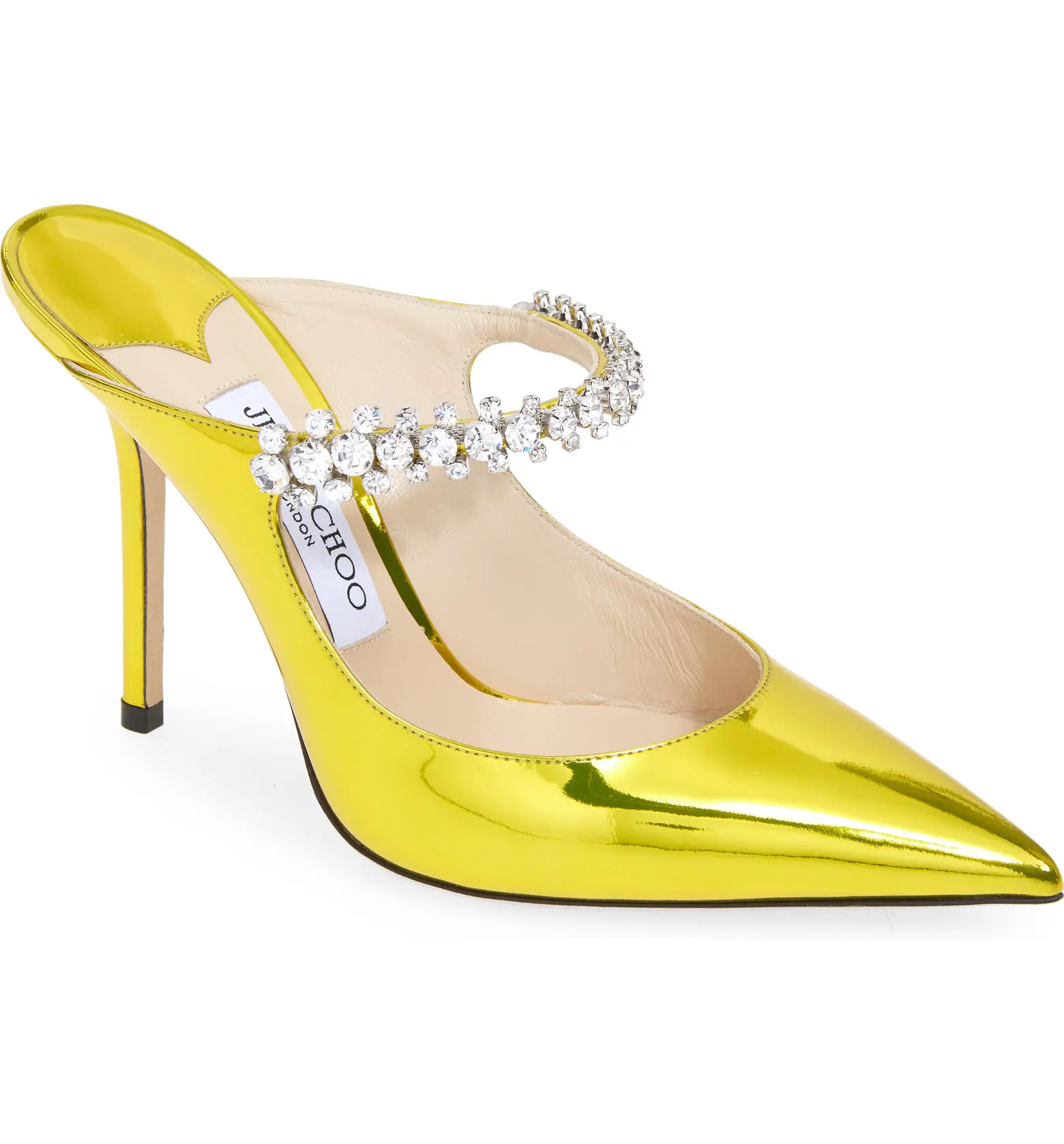 Bing Crystal Embellished Metallic Leather Mule | Nordstrom