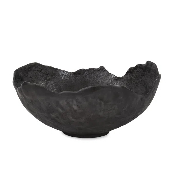Thacker Rough Wash Grey Round Large Bowl | Wayfair North America