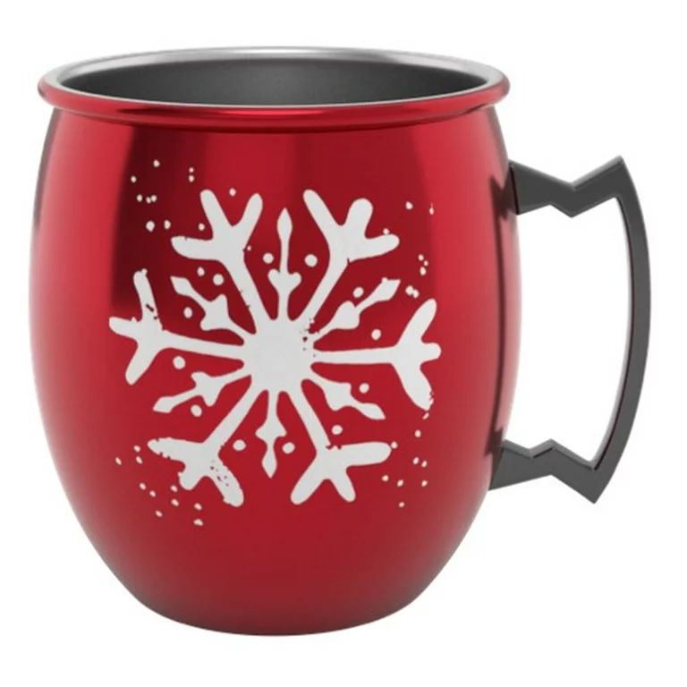 Holiday Time 20-Ounce Moscow Mule Mug, Red Snowflake | Walmart (US)