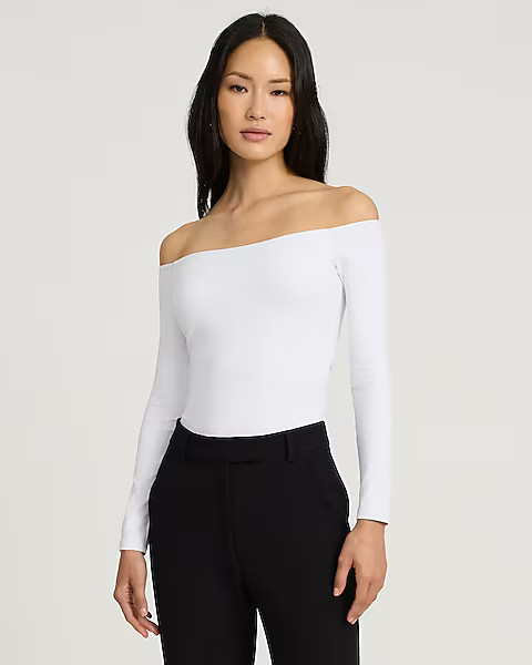 Body Contour High Compression Off The Shoulder Bodysuit | Express
