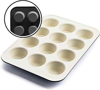 GreenLife 12-Cup Muffin Pan, Healthy Ceramic Nonstick Bakeware, PFOA & PFAS-Free Cupcake Sheet, D... | Amazon (US)