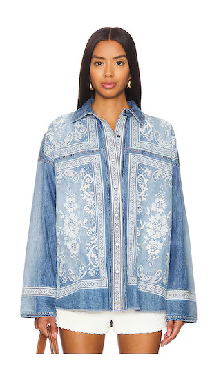 x We The Free Lace Embroidered Denim Shirt | Revolve Clothing (Global)