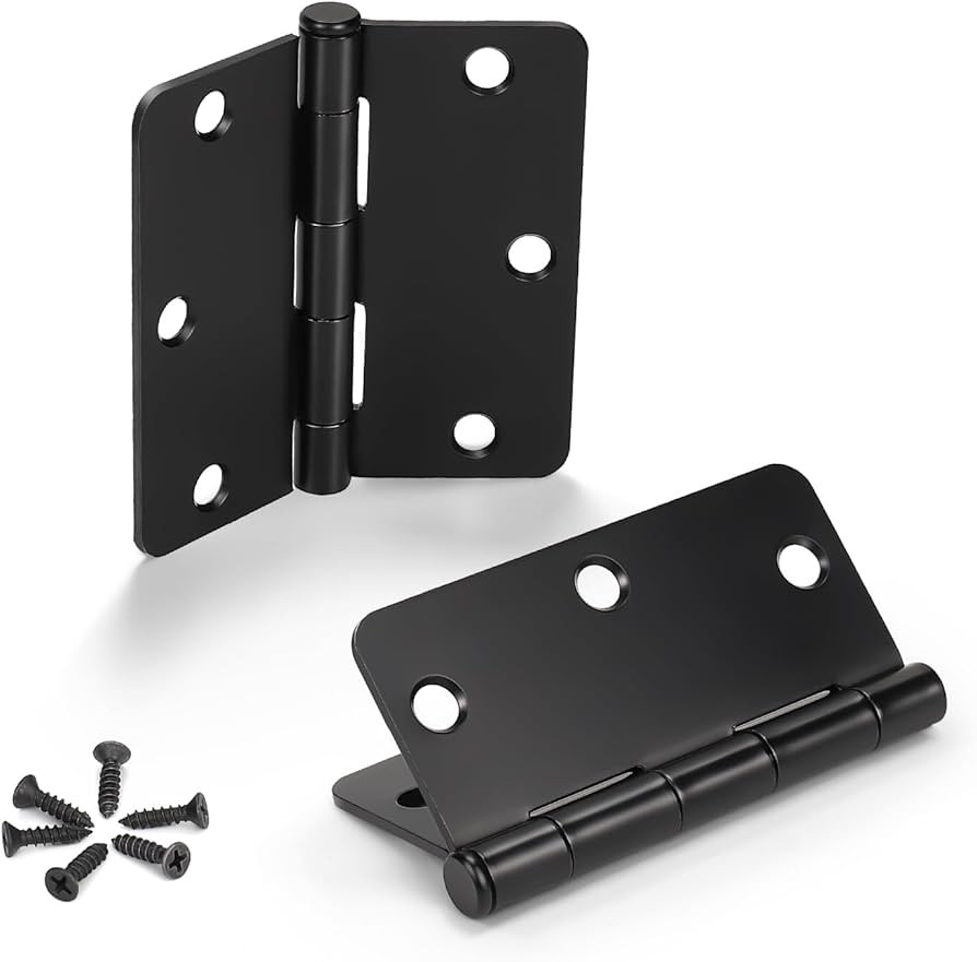 KNOBWELL 24 Pack of Door Hinges Matte Black - 3.5 Inch x 3.5 Inch Interior Hinges for Interior Do... | Amazon (US)