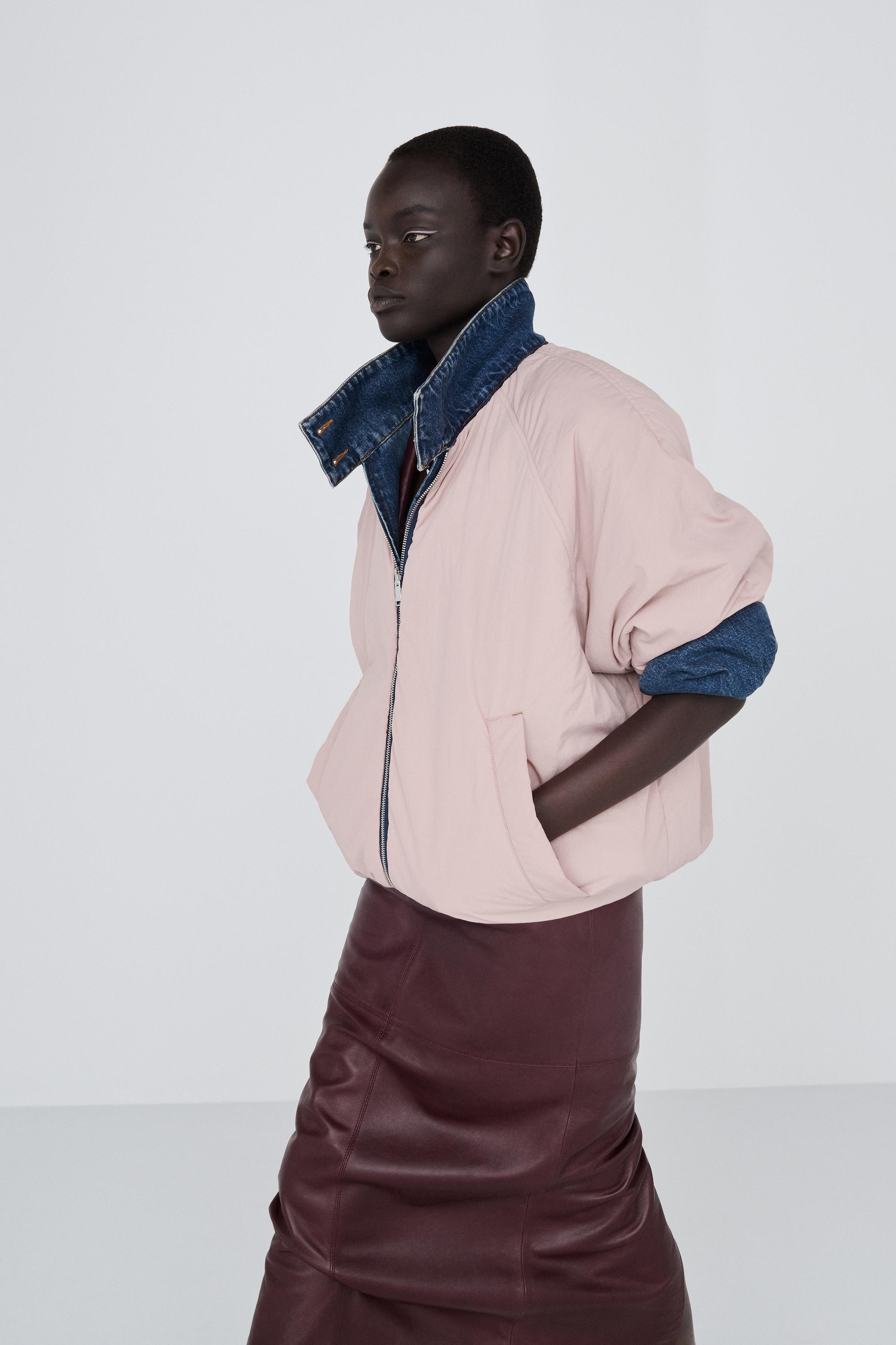 Zara - Contrast Denim Reversible Jacket - Blue / Indigo - L-Xl - Man | Zara UK