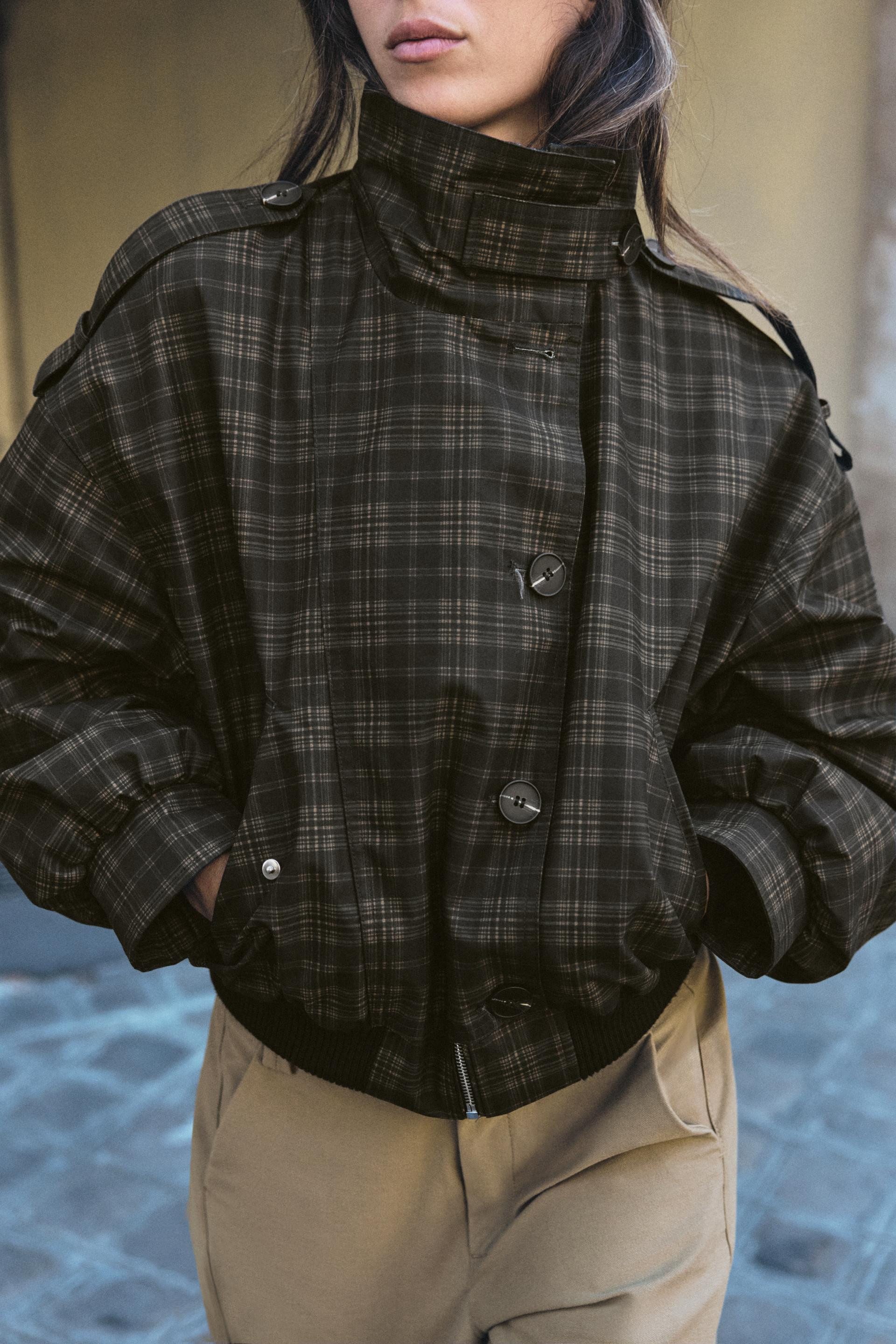 CHECKS BOMBER JACKET | Zara UK