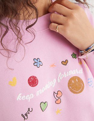 Aerie The Happiest Oversized Smiley® Crew Sweatshirt | American Eagle Outfitters (US & CA)