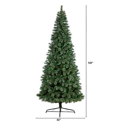 10ft. Slim Snow Tip Pine Artificial Christmas Tree with 1652 Branches – Towering Seasonal Holiday X-Mas Display | Target