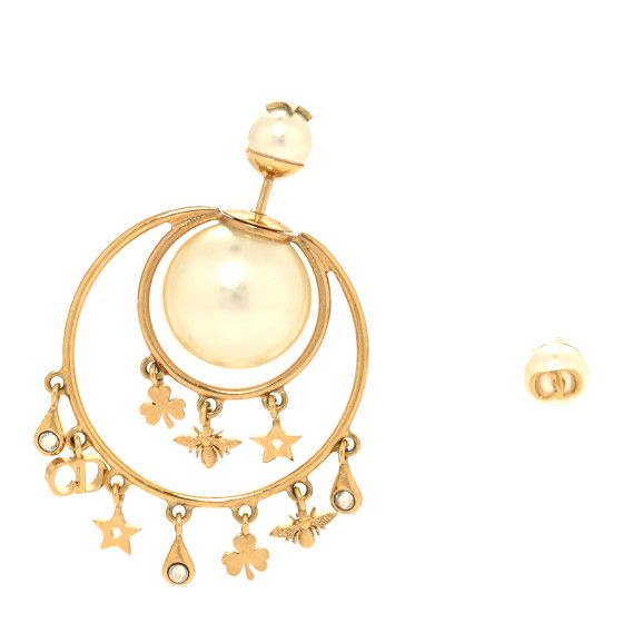 Pearl Mise En Dior Tribal Hoop Earrings | FASHIONPHILE (US)