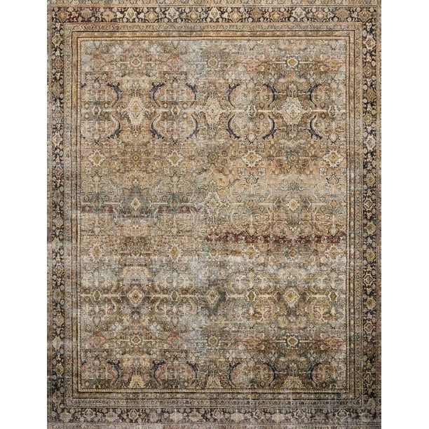 Loloi II Layla Printed Oriental Distressed Olive / Charcoal Area Rug - Walmart.com | Walmart (US)