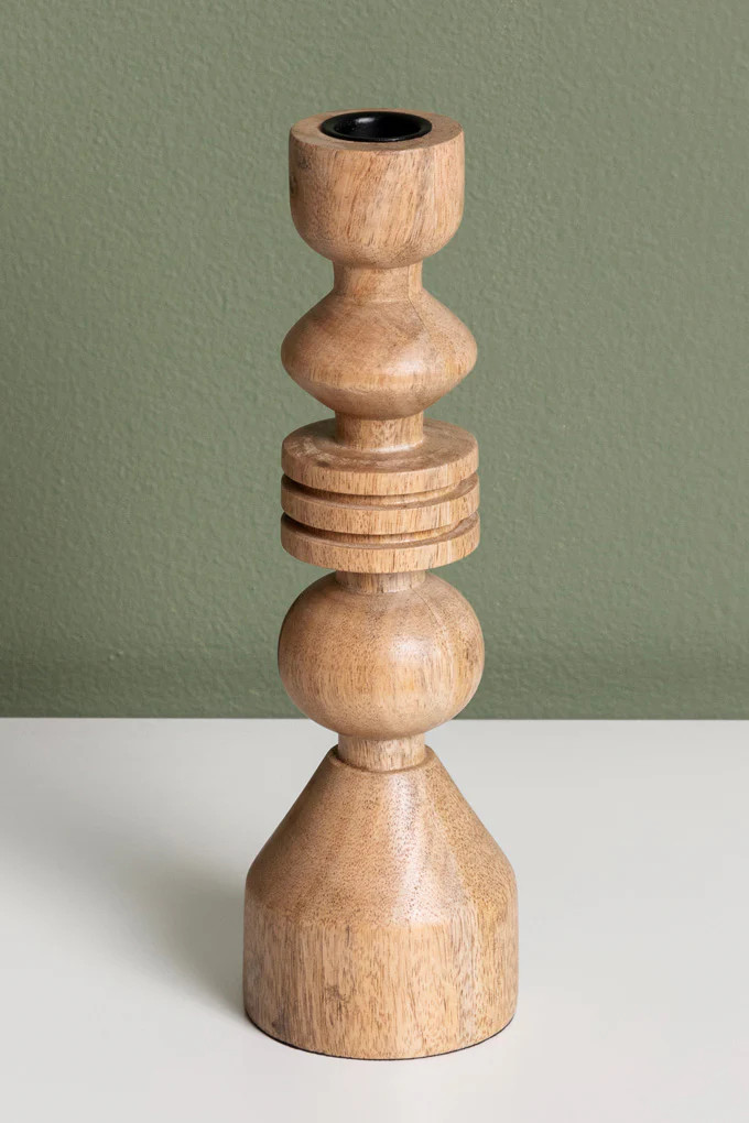 Colette Wooden Candle Holder (Small) | Cura Home