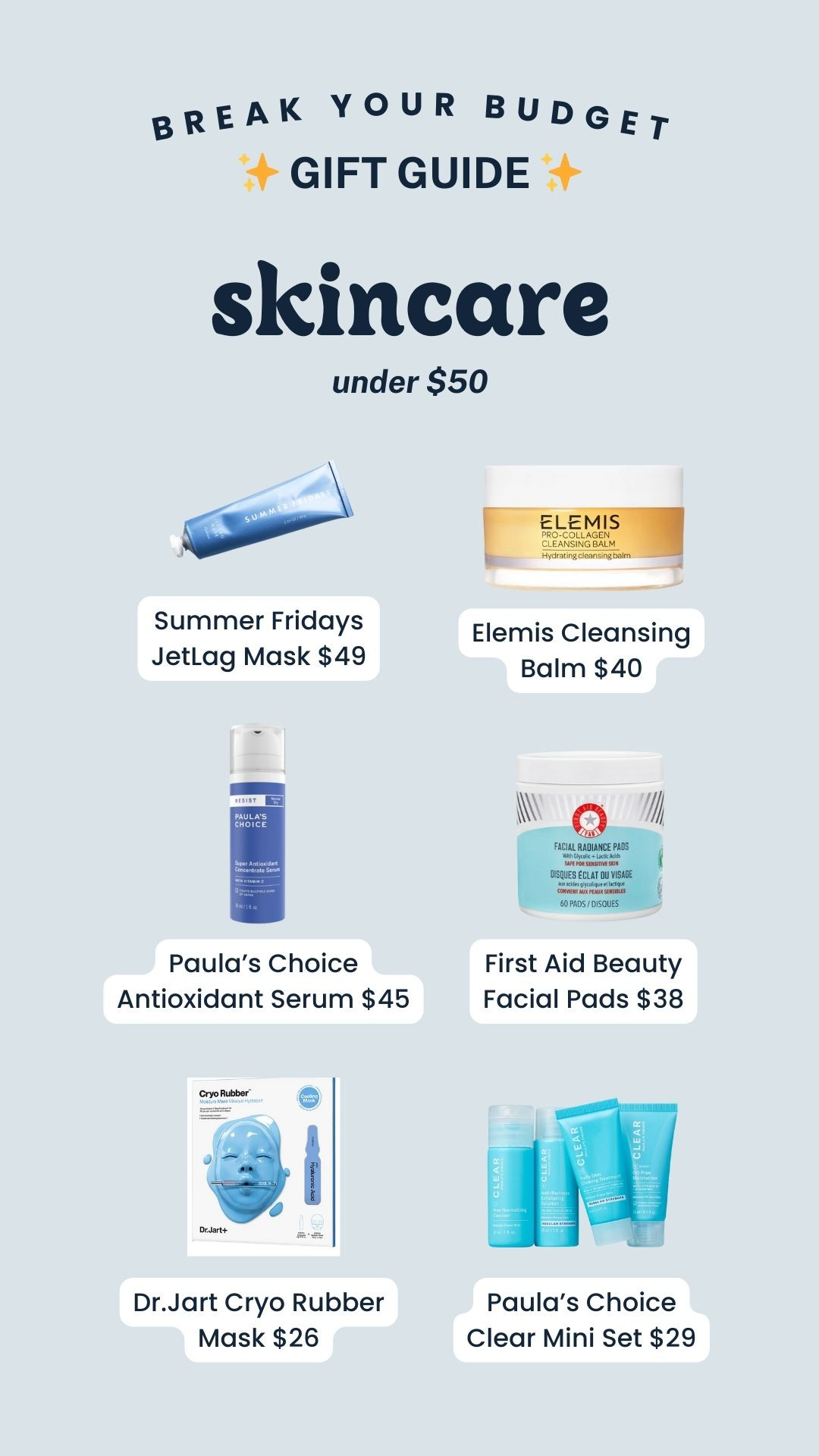 Gift Guide Under $50: Skincare Favs 

 #LTKGiftGuide #LTKHoliday #LTKFindsUnder50