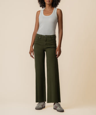 Meg High Rise Wide Leg in Tuscan Olive | Kut From Kloth