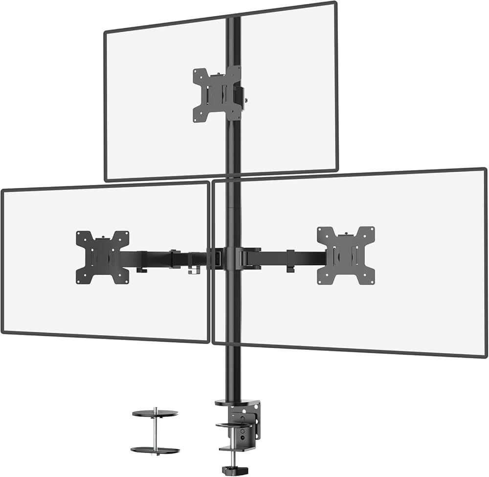 WALI Triple Monitor Desk Mount, Fully Adjustable Three Monitor Stand Fits 3 Screens up to 27 inch... | Amazon (US)