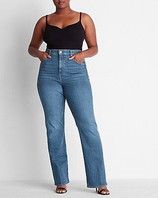 High Waisted Medium Wash 90s Bootcut Jeans | Express