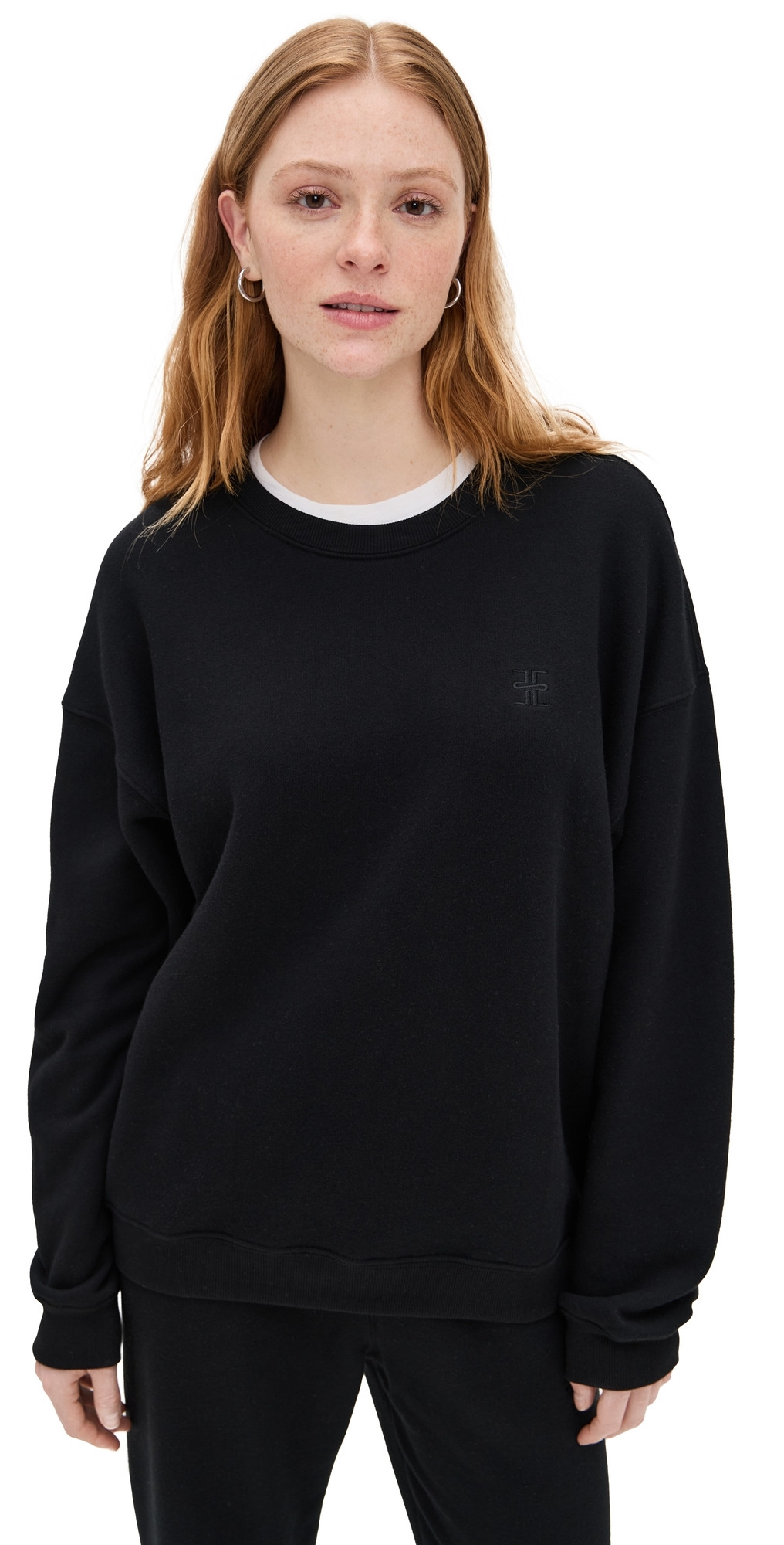 Éterne Oversized Crewneck Sweatshirt Black L | Shopbop