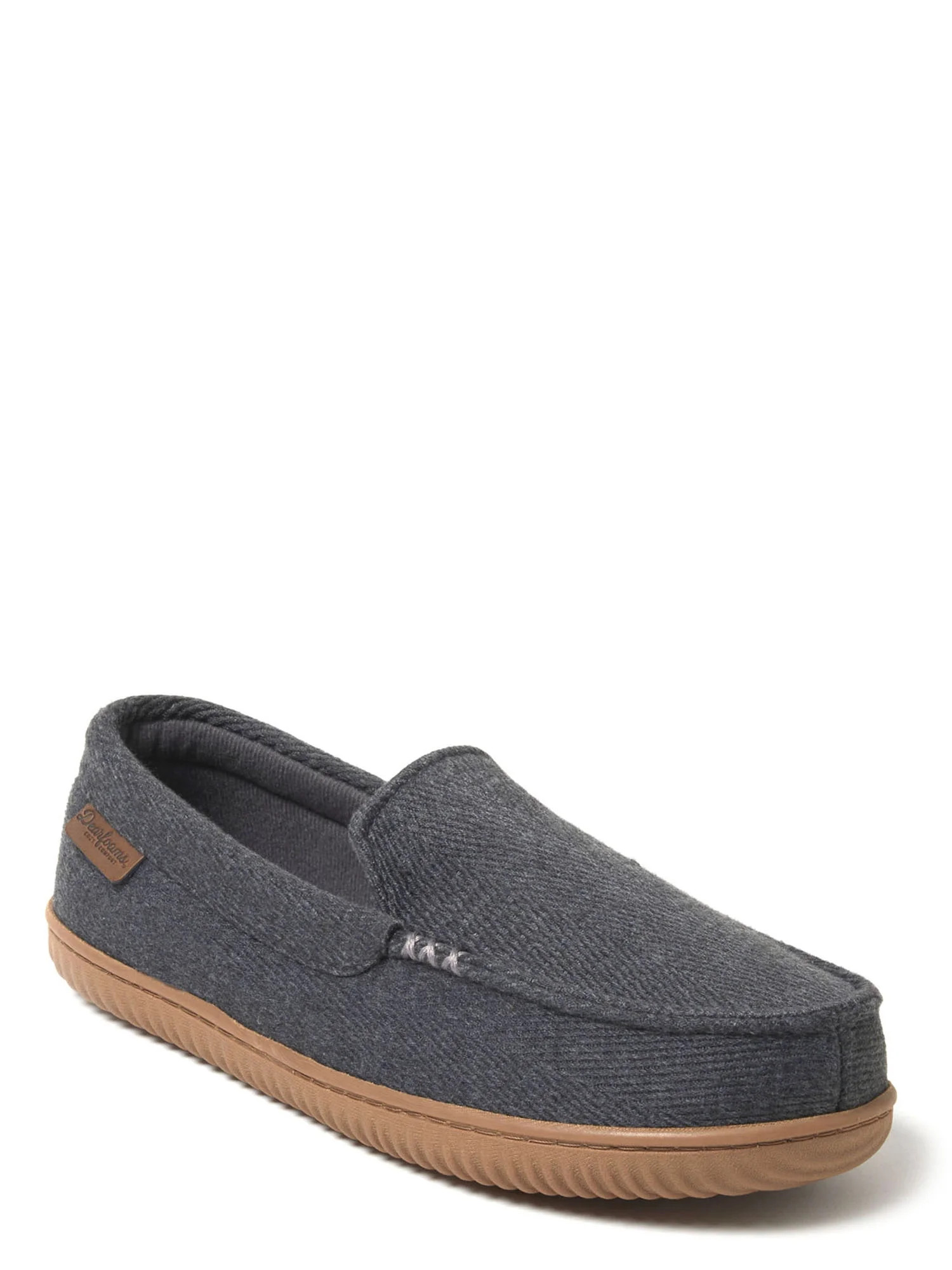 Dearfoams Cozy Comfort Men's Woven Moc W/ Accent Stitch Slippers | Walmart (US)