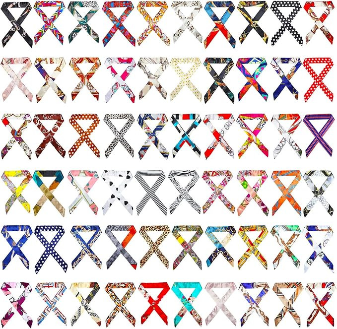 60 Pcs Women Handbag Scarf Head Scarf for Women Hair Purse Scarf Handle Ribbon Satin Head Scarf N... | Amazon (US)
