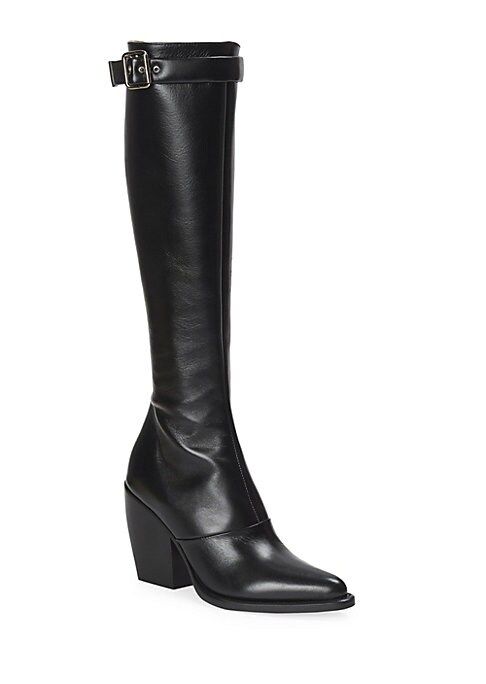 Rylee Buckle Leather Knee-High Boots | Saks Fifth Avenue