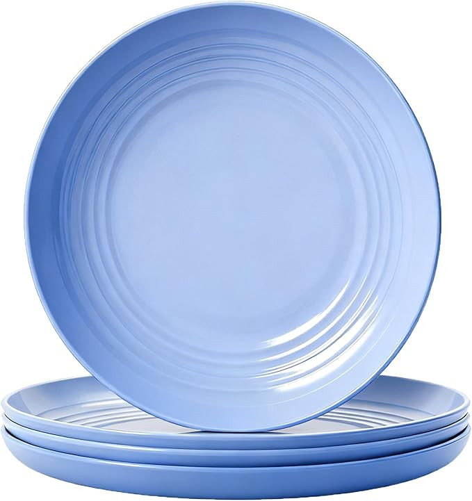 Unbreakable Dinner Plates Set of 4, 7.8'' Reusable Plastic Plates Lightweight Dessert Plate for P... | Amazon (UK)