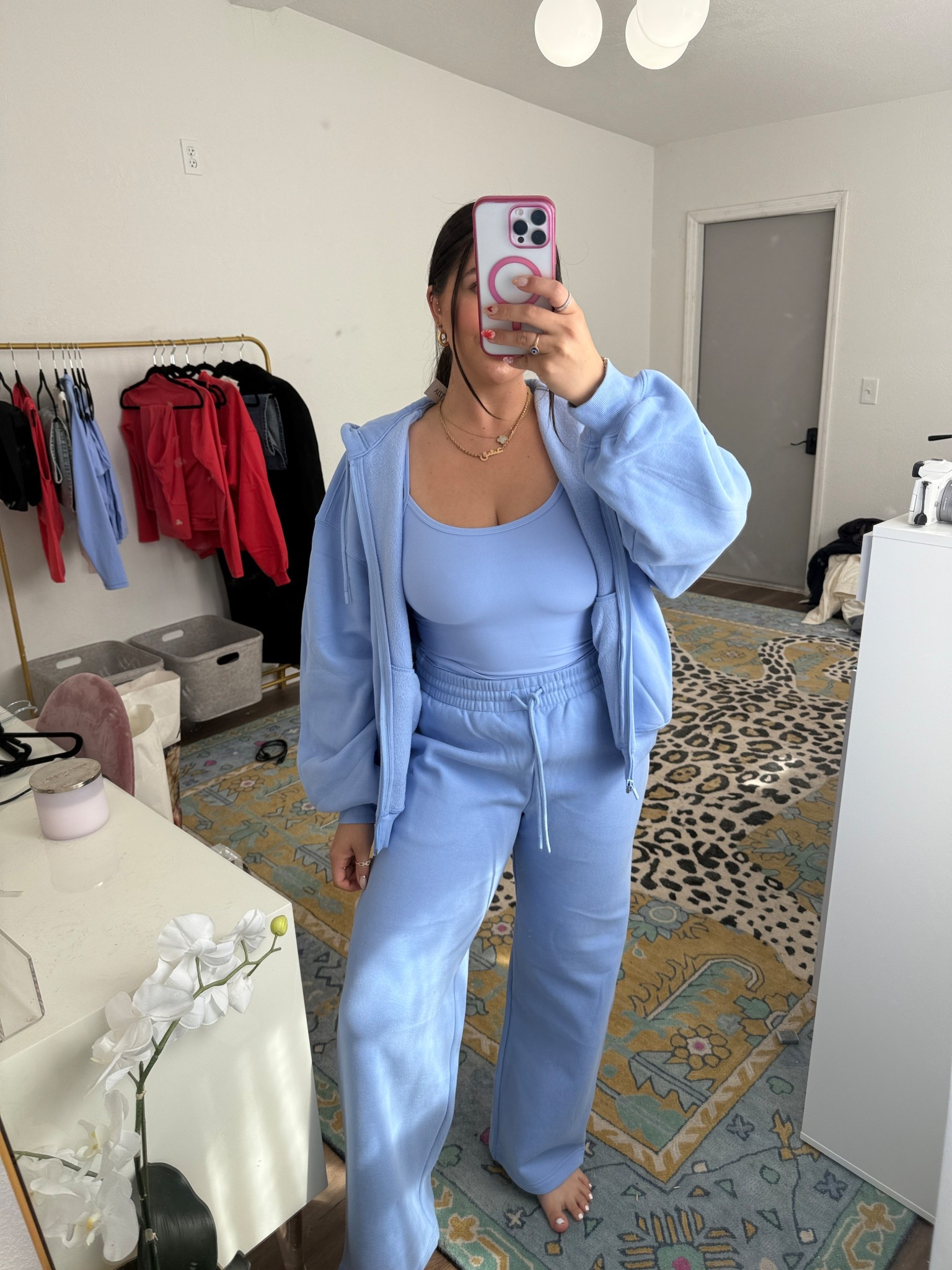 ARITZIA dayflower blue sweat fleece bottoms + top & tumbler tank!! Cozy, beautiful color, and so stylish!

#LTKSpringSale #LTKActive #LTKStyleTip