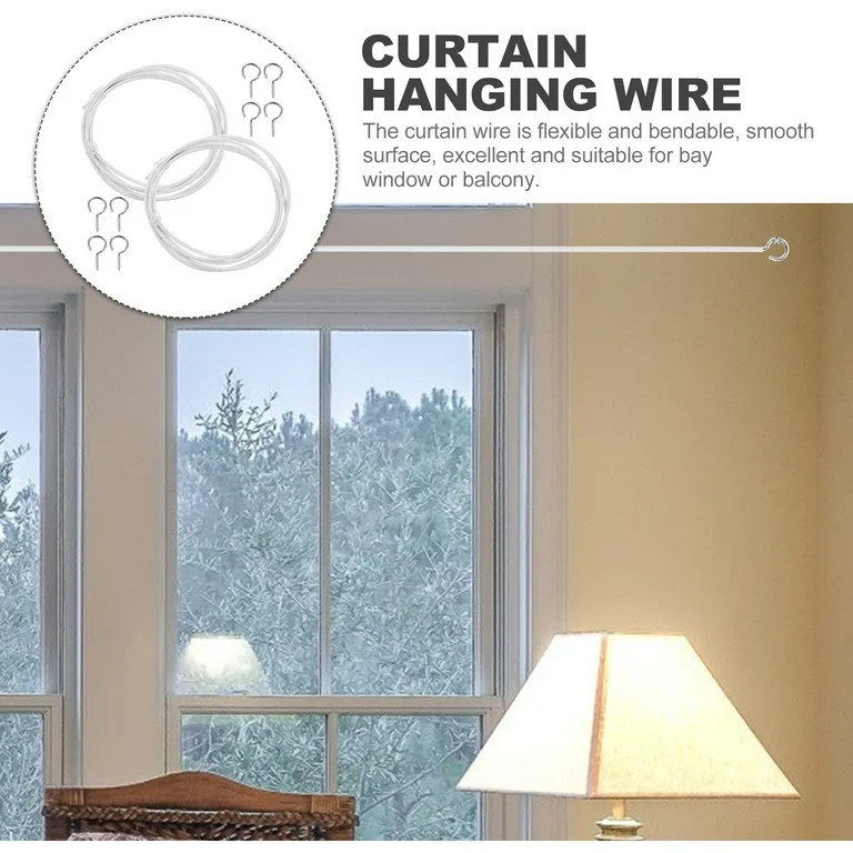 Flexible Curtain Wire for Hanging Window Curtains Room Dividers Made of PVC and Metal White | Walmart (US)