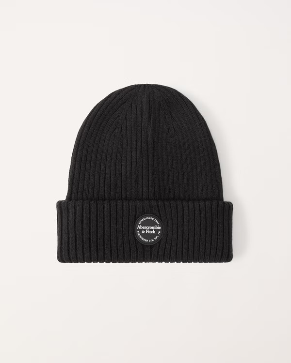 logo knit beanie | Abercrombie & Fitch (US)