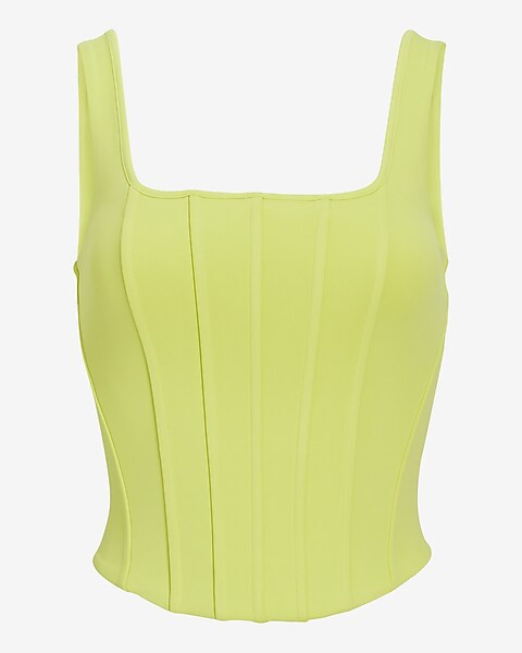 Body Contour High Compression Matte Corset Cropped Tank | Express