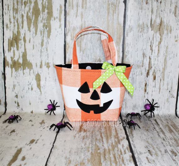 Pumpkin Trick or Treat Tote  Halloween Bag  Can Be - Etsy | Etsy (US)