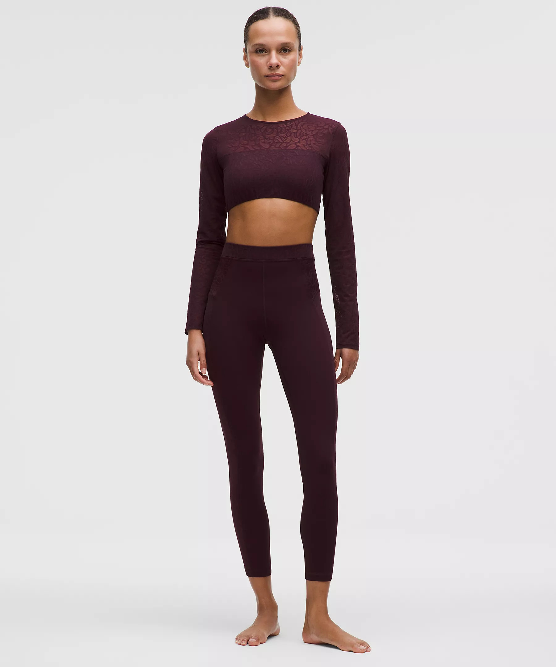 Paisley Sheer Lace Jacquard Panelled High-Rise Tight 25"$118 USD | Lululemon (US)