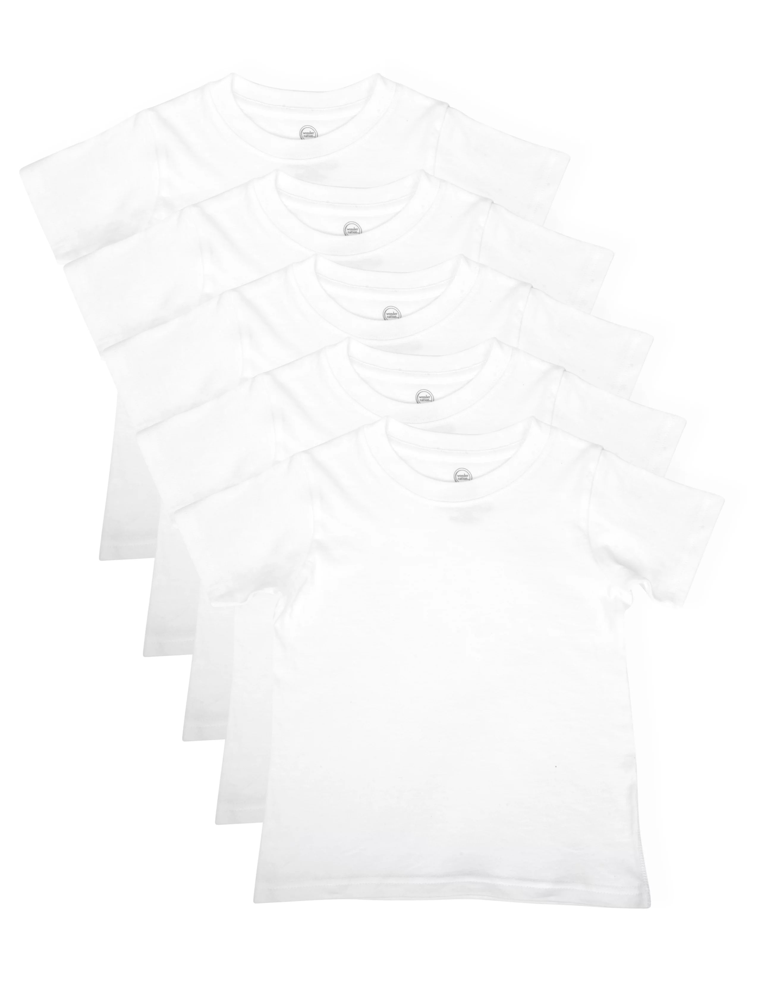 Wonder Nation Boys Crewneck T-Shirt, 5-Pack; Sizes 6-18 & Husky - Walmart.com | Walmart (US)