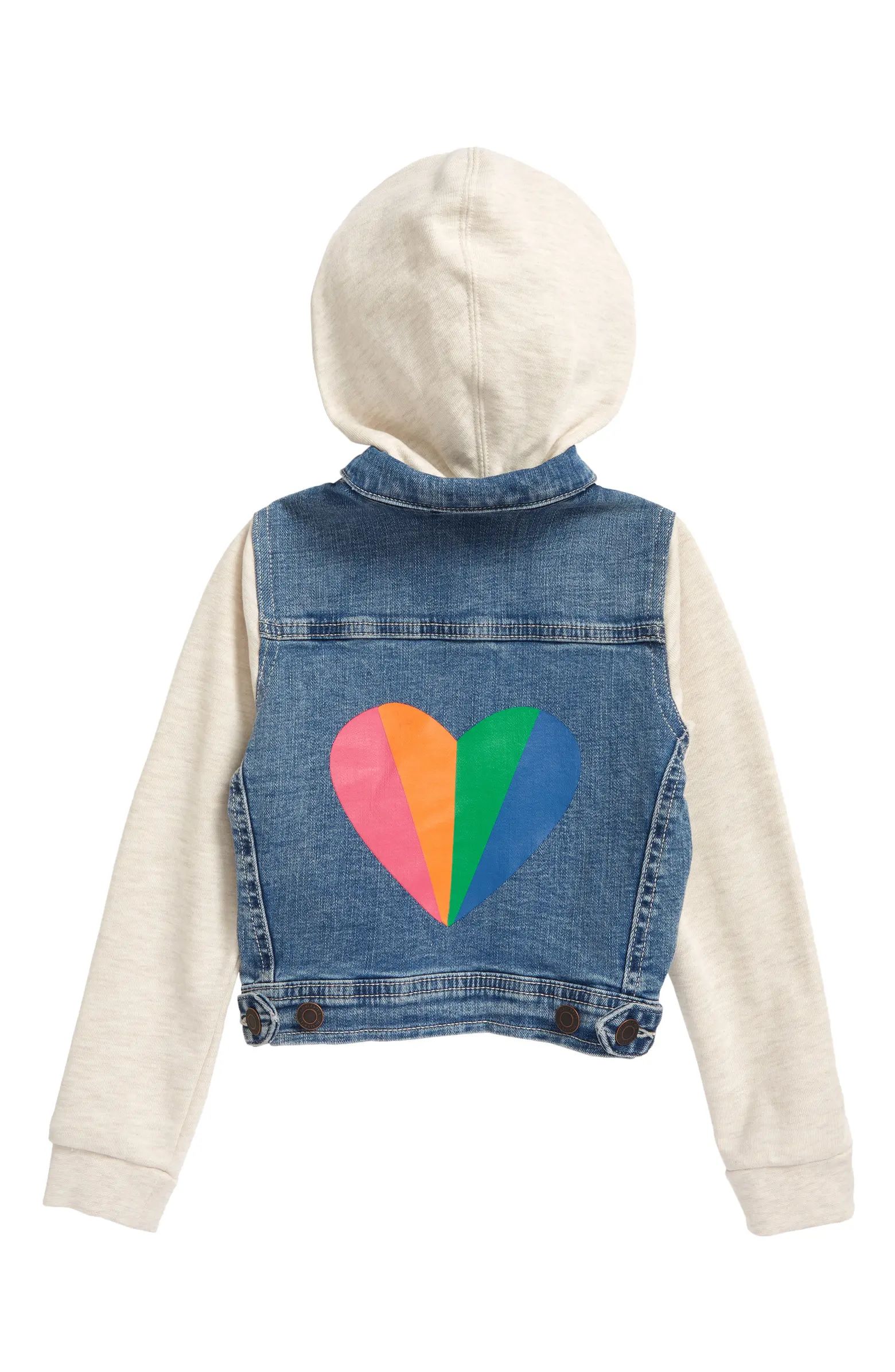 Heart Graphic Hooded Denim Jacket | Nordstrom
