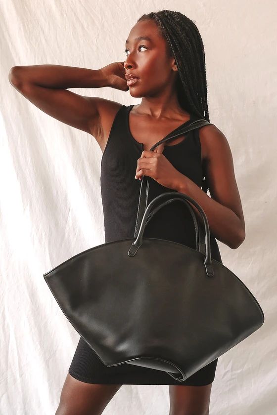 Bring the Chic Black Oversized Tote Bag | Lulus (US)