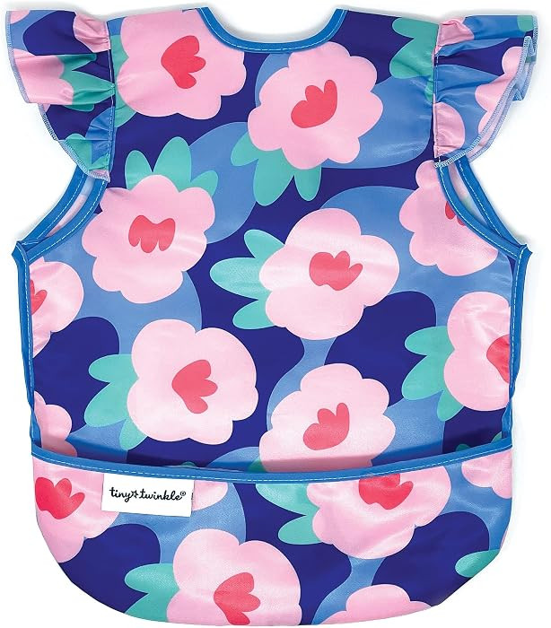 Tiny Twinkle Mess Proof Baby Bib for Girls | Waterproof Toddler Bib for Eating | Baby Apron for F... | Amazon (US)