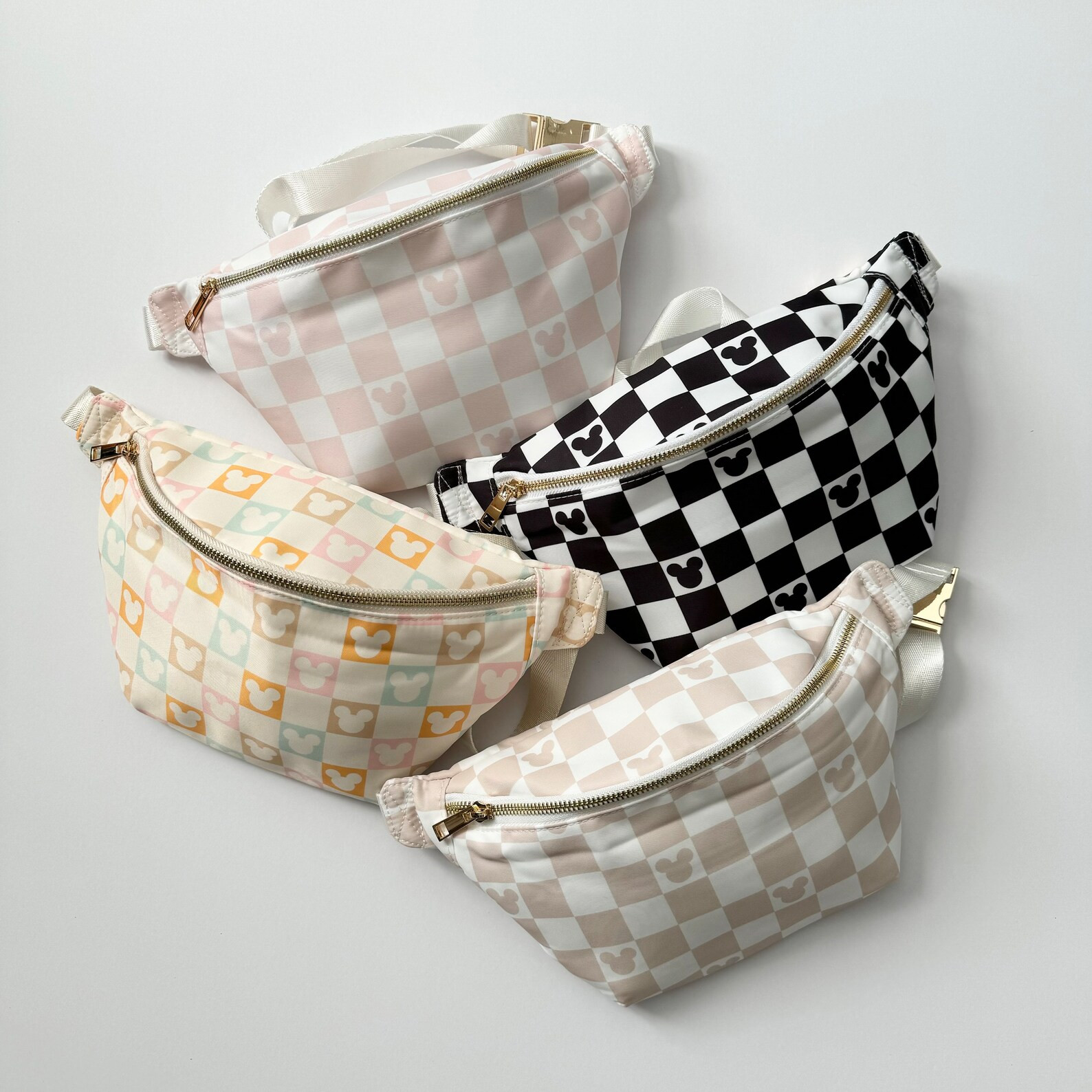 Jumbo Fanny Pack; Disney Black and White Check, Nylon, Disneyland Accessory, Colored Checkered, B... | Etsy (US)