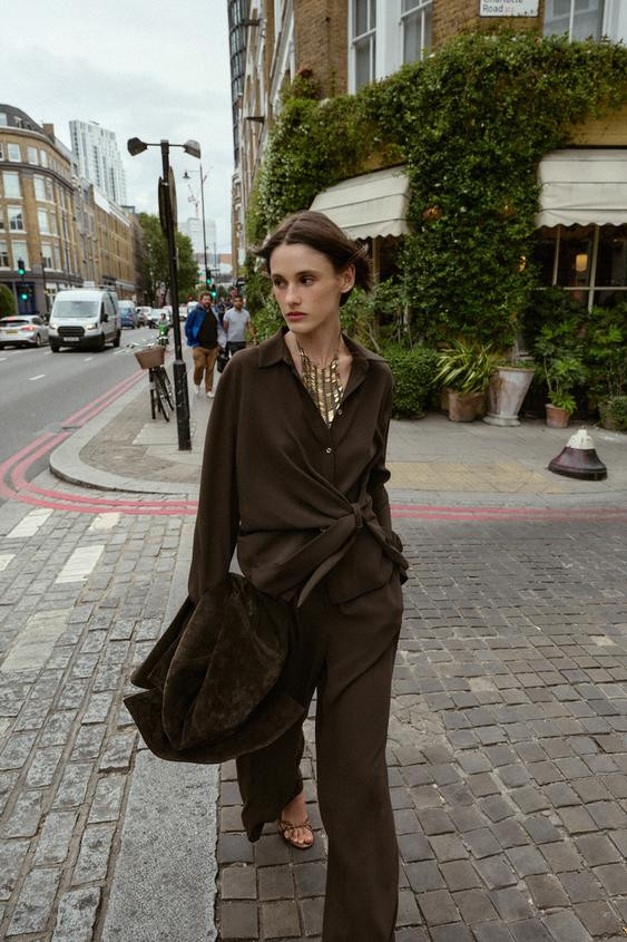 KNOTTED CREPE SHIRT | Zara US