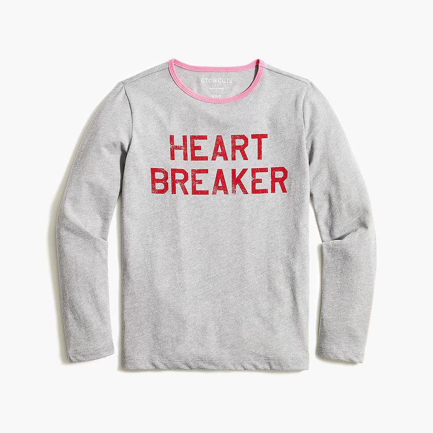 Girls' long-sleeve "heartbreaker" graphic tee | J.Crew Factory